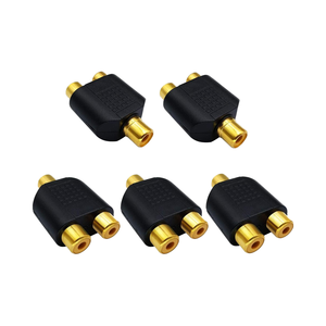 Hembra a 2 RCA Hembra Chapado en oro Audio Video Y Splitter Adaptador RCA Y Jack Cable Converter (5 Pack F \/F) - Product Image 1