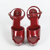 Ladies Sexy Fashion Thick Sole High Heels Model Sandal Pole Dance Shoes Catwalk Nightclub Party Shoes 15cm Heel Women Sandals
