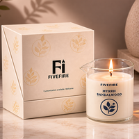 FIVEFIRE Vente en gros de bougies artisanales en cire de soja, parfum personnalisé, aromathérapie, coffret cadeau avec pot en verre, logo personnalisé