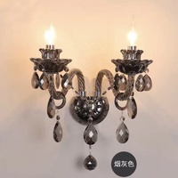 Lampu dinding kristal Eropa Modern minimalis rumah ruang tamu koridor dekorasi dinding pencahayaan Retro kafe lampu dinding kristal