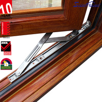 Ventana Corredera de Aluminio con Rotura de Puente Térmico Certificada NFRC Título 24, Diseño de Grano de Madera, Doble Acristalamiento, Herrajes Alemanes para Villa