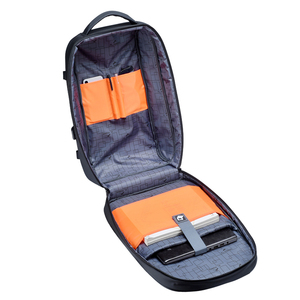 תיק גב יומיומי אופנתי בעיצוב ניתן להתאמה אישית, עשוי <span class=keywords><strong>PU</strong></span> וניילון עם רוכסן, תא למחשב נייד ויציאת טעינה USB - Product Image 3