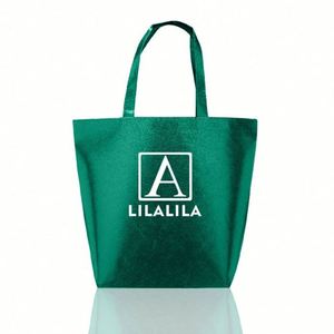 Wholesale Eco Laminated Non Woven Fabric Tote Shopping Custom <b>Printed</b> Reusable Metallic Non Woven Bag Custom logo - Product Image 3