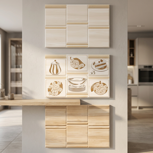Azulejos de pared de cerámica impresos en HD blancos de cocina de restaurante 12x18in 30x45cm acabado esmaltado brillante disponible para la venta - Product Image 4