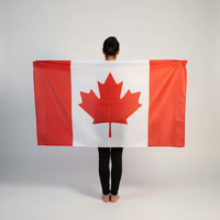 Cape drapeau du Canada 3x5 pieds en polyester 75D, très populaire, pour la célébration des supporters de football 2026