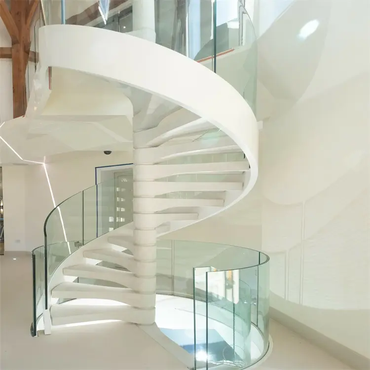 Basit açık metal spiral merdiven merdiven galvanizli çelik spiral merdiven prefabrik spiral merdiven