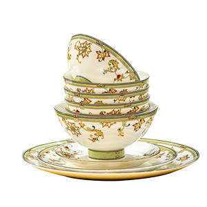 European Style Luxury Classic 60 Pcs Gold Rim Bone China Dinner Plate <b>Set</b> Microwave Safe Dinnerware - Product Image 5