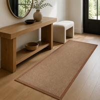 Tapis d'intérieur lavable en faux sisal à poils ras, antidérapant, texture naturelle, pour salon, chambre et décoration intérieure