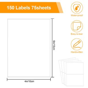 150Pcs 6X4 Inch Matte White Removable Storage <b>Bin</b> <b>Labels</b> Tear Resistant No Residue Blank Stickers For Home School Business Use - Product Image 3