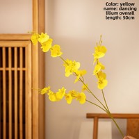 Penjualan Panas Bunga Anggrek Buatan 50cm Warna Kuning untuk Dekorasi Festival Pesta Pernikahan Rumah Hiasan Meja Tengah.