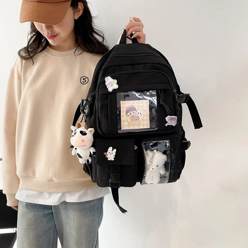 OMASKAカスタム学生バッグナイロンカジュアル漫画女の子キッズスクールバックパックバッグ