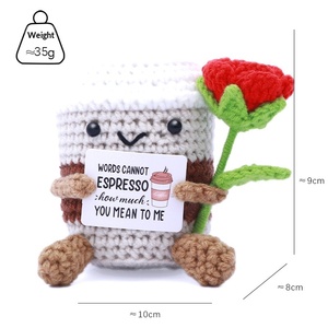 ตุ๊กตาหมีวาเลนไทน์ถักโครเชต์ทำมือจากขนสัตว์ ดีไซน์แปลกใหม่ สร้างสรรค์ ตลกขบขัน สำหรับตกแต่งในวันวาเลนไทน์ - Product Image 6