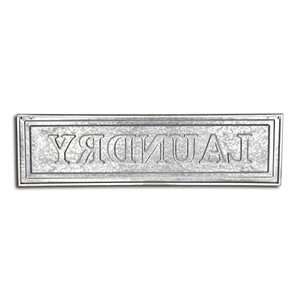 HMS 10 \ "X 36 \" biancheria grigia in metallo zincato decorazione da parete in legno cartelli da parete - Product Image 5