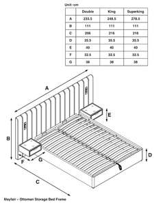 Cama de Hotel Tapizada <span class=keywords><strong>Mayfair</strong></span> <span class=keywords><strong>en</strong></span> Terciopelo Opulento Gris Acero con Almacenamiento Otomano, Mesitas de Noche y Luces - Product Image 6