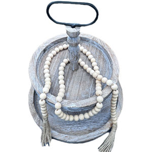 Accessoires de bijoux faits à la main en <span class=keywords><strong>bois</strong></span> avec des glands en corde de chanvre de couleur <span class=keywords><strong>bois</strong></span> nordique, décoration d'intérieur - Product Image 6