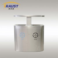 Poubelle rectangulaire double en acier inoxydable Traust avec couvercle, écologique, imprimée DIY, pour extérieur, aéroport et collecte de déchets