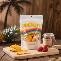 Sacs de fruits secs de 8oz imprimés sur mesure avec fenêtre transparente Pochette debout étanche à l'humidité pour chips de banane mangue