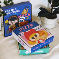 Boîte à pizza jetable Heepack de 8 pouces, écologique, avec laminage mat, impression personnalisée, papier ondulé, couleur blanche