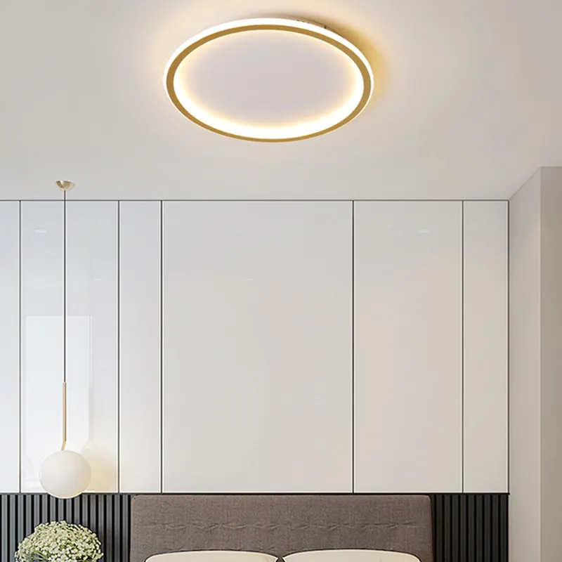 Lampadario moderno a Led luci illuminazione semplice per soggiorno camera da letto studio bianco nero lampade per interni apparecchi dimmerabili