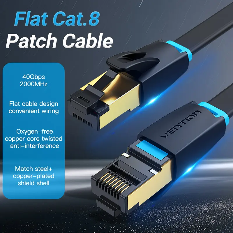 Vention Factory Price Cat8 patch Cable 0.5M To 8M rj45 Ethernet Cable Cat 8 Ethernet Cable