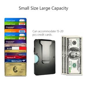 מותאם אישית ארנק מתכת דק מינימליסטי כסף קליפים ארנק אלומיניום חסם כרטיס אשראי מחזיק גברים ארנק סיבי פחמן - Product Image 5