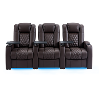 Canapé moderne pour salon, trois places, en cuir véritable, inclinable électriquement, réglable, extensible, avec mousse à mémoire de forme, USB, structure en bois, pour la maison