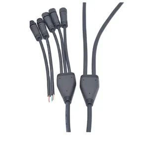 Kabel konektor kabel segel mur kawat Solder tahan air 220V LED bentuk Y 2Pin konektor LED Macho Hembra JST IP65 3 Pin IP67 adaptor