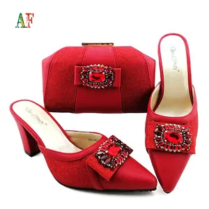 OEM digital printed shoes custom handbag with logo african shoes and bags to match