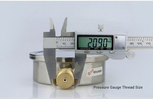 निर्माता बिक्री जल दबाव मैनोमीटर 100 मिमी 60बार/पीएसआई बोर्डन ट्यूब ग्लिसरीन से भरा तेल दबाव गेज - Product Image 6