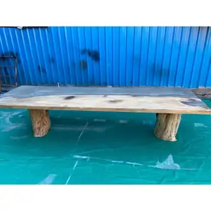 Mesa de comedor de roble, mesa de borde vivo hecha a mano para el hogar, Hotel, madera Natural, producto a granel hecho a mano