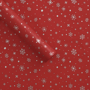 Christmas <b>tissue</b> <b>paper</b> packaging <b>Color</b> printed red background with silver snowflakes Factory stock Suitable for gift packaging - Product Image 1