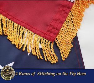 Американский флаг с бахромой, 4 Х6 футов - Product Image 3