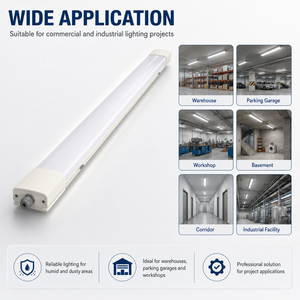 ROHS Certified T8 1200mm SMD 3035 Frosted <b>LED</b> <b>Tube</b> 4ft 1.2m Tri-proof PC Waterproof IP65 IC Driver 18W/36W/54W Warehouse Use - Product Image 3
