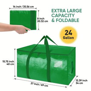 2 Pack XXL Jumbo Extra Large Heavy Duty Stronger Handles Storage Bags Moving Bags Zippered Reusable Storage <b>Totes</b> - Product Image 5