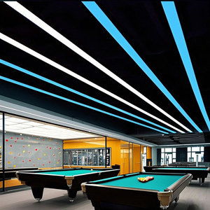 Thương mại tuyến tính ánh sáng mặt dây chuyền phòng tập thể dục billiard phòng trang trí trần LED ống đèn RGB dài treo đèn chiếu sáng đèn chùm - Product Image 1