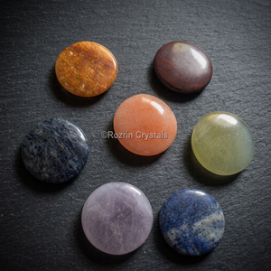 Rozrin <b>Crystals</b> Carved Gemstone Love Theme <b>Chakra</b> <b>Set</b> 028 for Feng Shui Art Collectible Meditation - Product Image 2