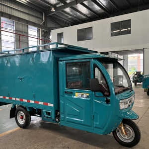 Mini Furgone Elettrico Cinese Triciclo Chiuso Personalizzabile con Motore Sistema Tetto Batteria al Litio Ottimizzazione Carico Bianco Blu - Product Image 1