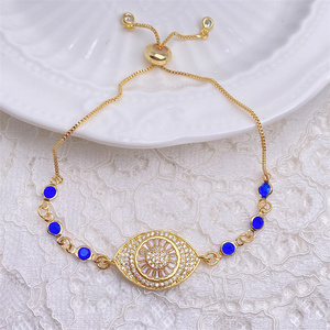 Pulsera <span class=keywords><strong>de</strong></span> Lujo Turca con Ojo Turco Azul, Amuleto <span class=keywords><strong>de</strong></span> Protección <span class=keywords><strong>de</strong></span> la Suerte, Cadena <span class=keywords><strong>de</strong></span> Eslabones <span class=keywords><strong>de</strong></span> Cristal CZ, Hecha a Mano, Regalo <span class=keywords><strong>de</strong></span> Aniversario <span class=keywords><strong>para</strong></span> Ella - Product Image 1
