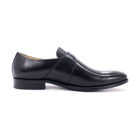 Chaussures habillées décontractées pour hommes en cuir véritable, à enfiler, noires, à boucle moine