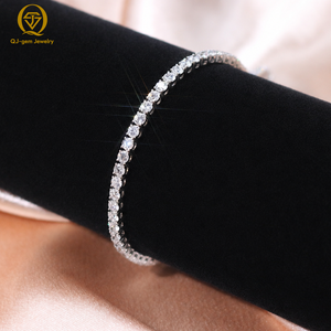 Fine Jewelry 2mm 3mm 4mm 5mm Round Brilliant Cut Lab Diamond Tennis Bracelet <b>Bangle</b> 10k 14k 18k Gold Link Chain <b>for</b> <b>Men</b> Women - Product Image 1