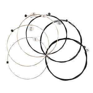 Cordes de guitare électrique à noyau en acier en alliage de nickel noir, jeu de cordes de remplacement à 6 cordes, pièces d'instruments - Product Image 1