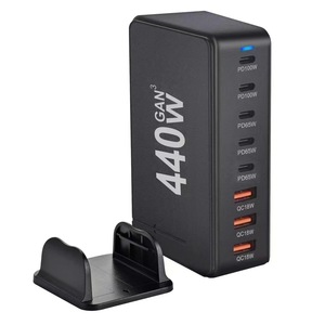 440W GaN Desktop Charger 6 Port PD Fast Charging Multi Protocol USB C <b>Adapter</b> White - Product Image 4