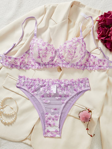 Yokids 2025 Conjunto de Lencería Transparente con Bordado Floral Francés, Sexy, para Mujer, Otoño, Multicolor, Intimo Donna - Product Image 3
