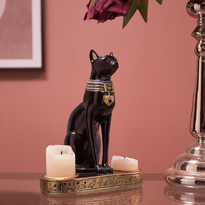 Statue de décoration vintage en résine de chat égyptien exotique, déesse <span class=keywords><strong>Bastet</strong></span>, pour la maison et le bureau, cadeaux - Product Image 2