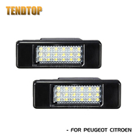 Lampes de plaque d'immatriculation LED (2 pièces) pour Peugeot 106 207 307 308 406 407 508 Citroën C2 C3 C4 C5 C6 C8 Berlingo