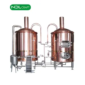 NDL อุปกรณ์เบียร์กาต้มน้ำชงทองแดง300l 500l 2/3/4เรือ Brewhouse