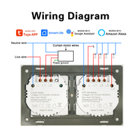 Interruptor de Luz Inteligente WiFi para Persianas Motorizadas, 1/2/3/4 Canales, Material de PC, Compatible con Alexa y Google, 10A, 110V-240V, Panel Táctil