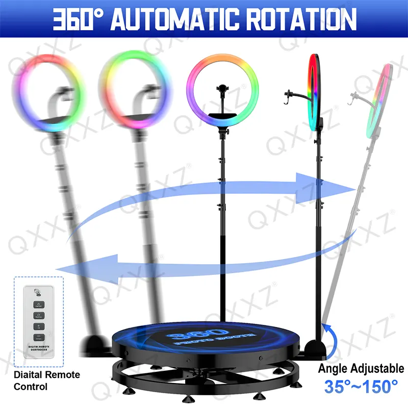 फास्ट शिपिंग 360 फोटो बूथ स्लो मोशन ऑटोमैटिक कैमरा स्पिनर 360 बूथ फ्लाइट केस के साथ