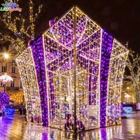 Boîte cadeau de Noël en LED 3D, boîtes de Noël éclairées, boîtes cadeau en verre éclairées de Noël