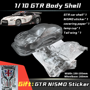 1/10 GTR R35พีวี<span class=keywords><strong>ซี</strong></span>ใสสะอาดไม่ทาสีตัวถัง RC เปลือกโป๊ะความ<span class=keywords><strong>ก</strong></span>ว้าง195มม. ดริฟท์หางโป๊ะสำหรับ HSP HPI Traxxas Tamiya D5s MST - Product Image 1